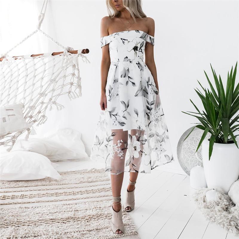 Элегантная женская одежда Винтажное платье из органзы Длинное с открытыми плечами Без бретелек Вечерняя одежда