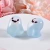 6Pcs Luminous Mini Resin Ghost Figurines Glowing Halloween Ornaments Small Ghost Micro Miniature Statue for Outdoor House Landscape Party