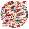 50 Christmas Cartoons Animal Graffiti Stickers Party Decorations Holiday Celebrations Cat Snowman Cute Wind Stickers