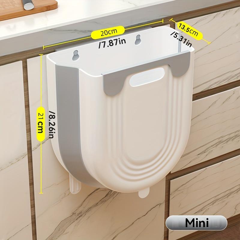 Wall-Mounted Foldable Trash Can - Hanging Plastic Expandable Storage Bin for Kitchen Use Portable for Kitchen & Bathroom