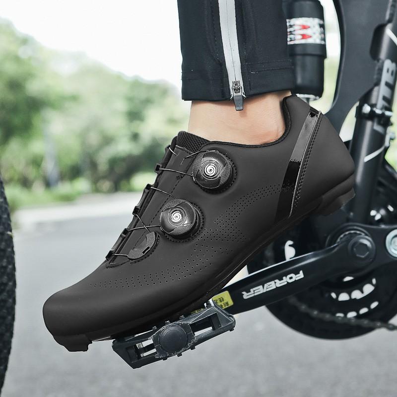 Road Bike Cycling Shoes With Cleats Set Mountain Flat Pedal Stiff Sole Indoor Trainer Footwear