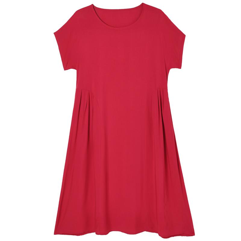 Элегантное женское летнее платье больших размеров, винтажная одежда, однотонные, с коротким рукавом, свободные длинные платья