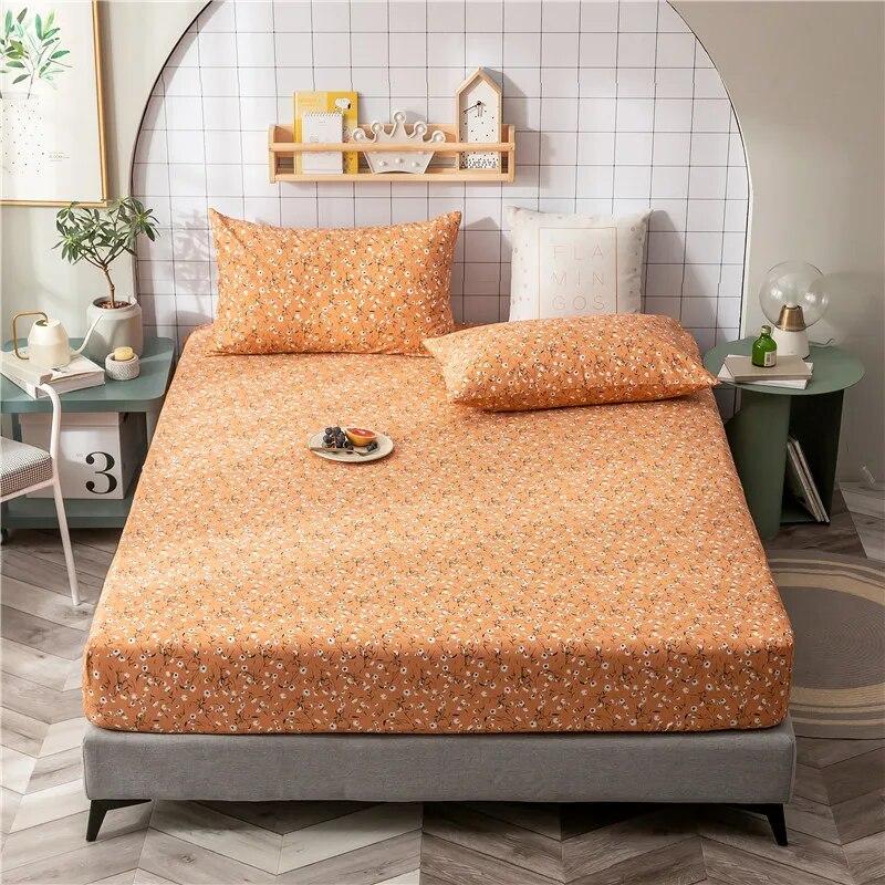 Однослойная простыня из 100% хлопка с принтом, мягкая и удобная простыня и наматрасник, фиксируемый резинкой.