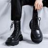 Мужские ботинки Fried Street Martin Boots 2025 года, осенне-зимние, круглые, с толстой подошвой, черные, в стиле знаменитостей из Интернета, 5012-R