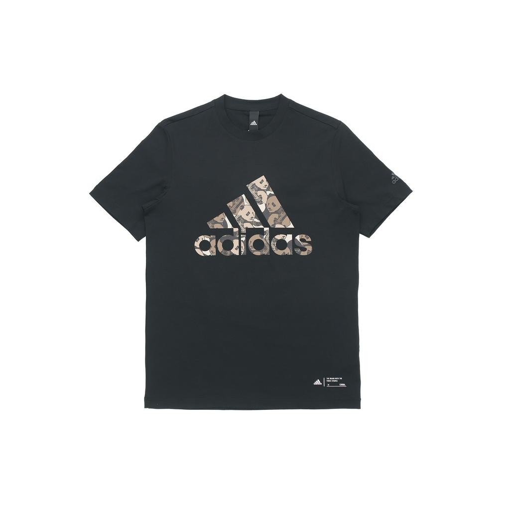Adidas Panda Print Crew Neck Sport Short-Sleeve T-Shirt Unisex Tops Black GP1850