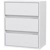 3-Drawer White Wood Chest of Drawers, 40x30x50.5 cm