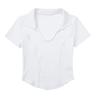 Pullover Y2k Crop Tops Women V-neck Flip Neck Blouses Fashion Short Sleeve T Shirt  Female
