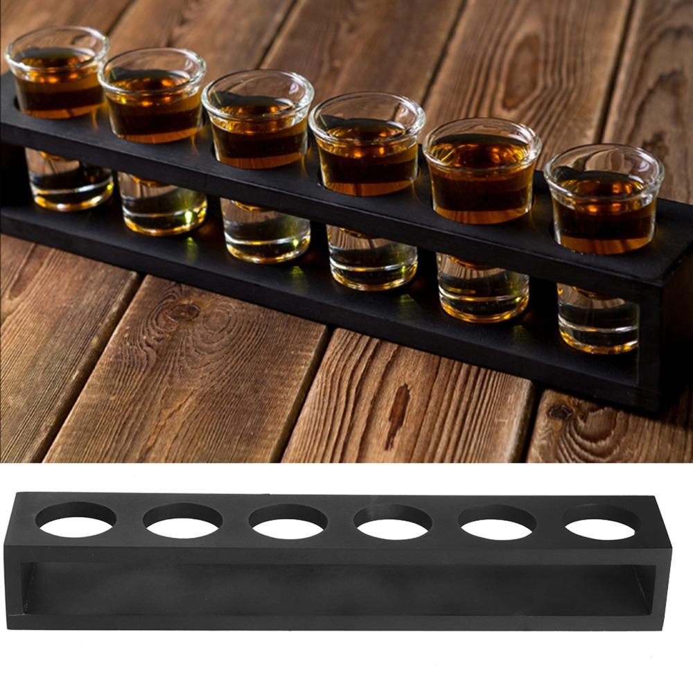 Black Wine Glass Rack 6 Holes Cup Storage Organizer Reusable Cup Holders Stand  Restaurant