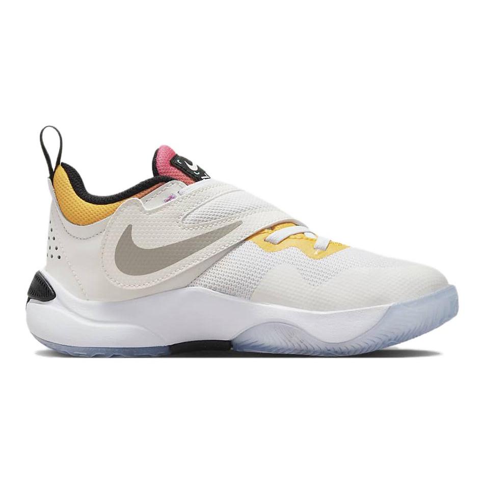 Nike Team Hustle D 11 PS Нескользящая Амортизация Низкие Детские Баскетбольные Кроссовки Белые Дети FJ7689-101