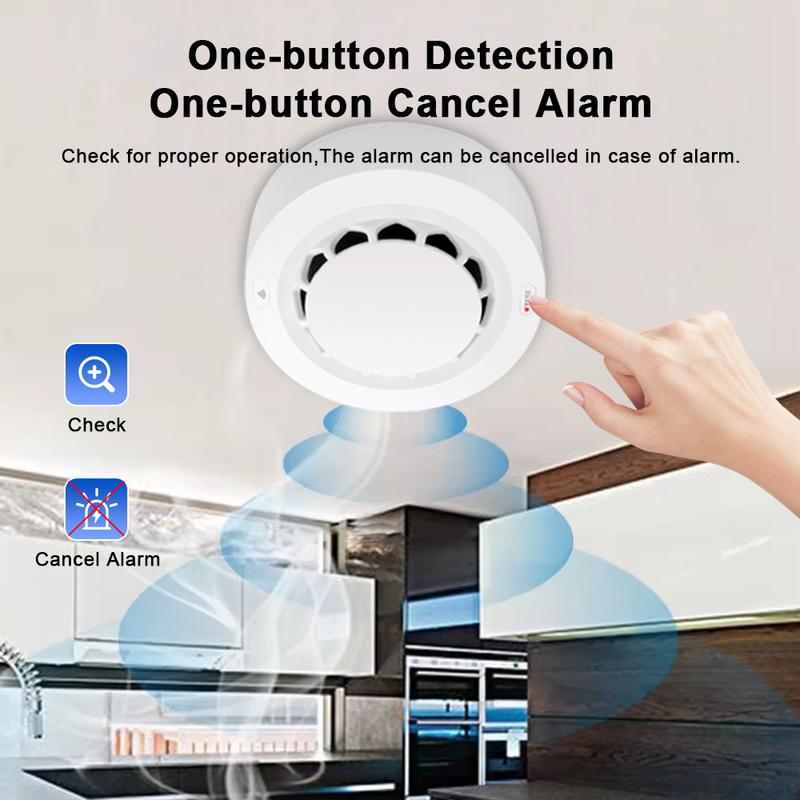 Tuya WiFi/Zigbee Дымовой извещатель Фотоэлектрический датчик Пожарная сигнализация Система безопасности для дома и кухни Работает с приложением Smart Life