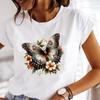 (Asian Size) T Shirt Female Women Tee Butterfly Cute Trend Top Clothing Casual Flower Fashion Short Sleeve Print Lady Graphic T-shirts