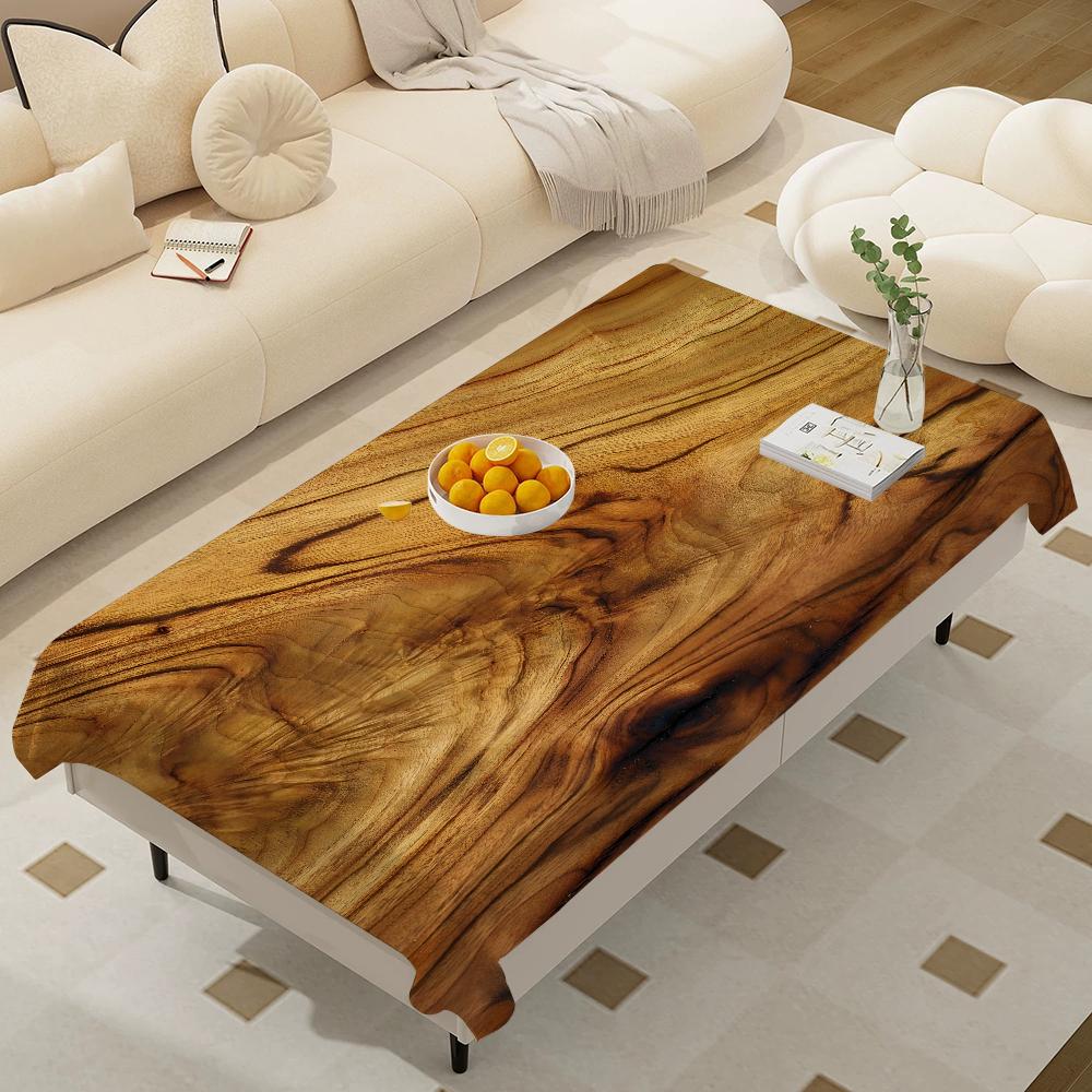 Красивые Деревянные Прямоугольные Скатерти Моющиеся Свадебная Вечеринка Кухня Обеденная Гостиная Украшение на День Рождения Стол