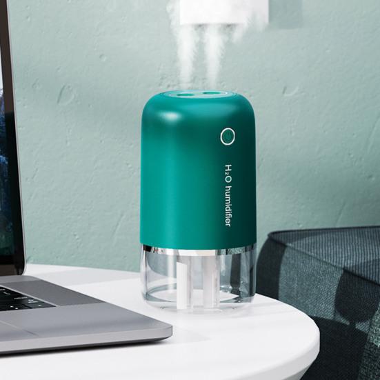 1200 мАч беспроводной настольный увлажнитель воздуха с двойным распылением, большой резервуар для воды, тяжелый туман, увлажнитель воздуха для сна