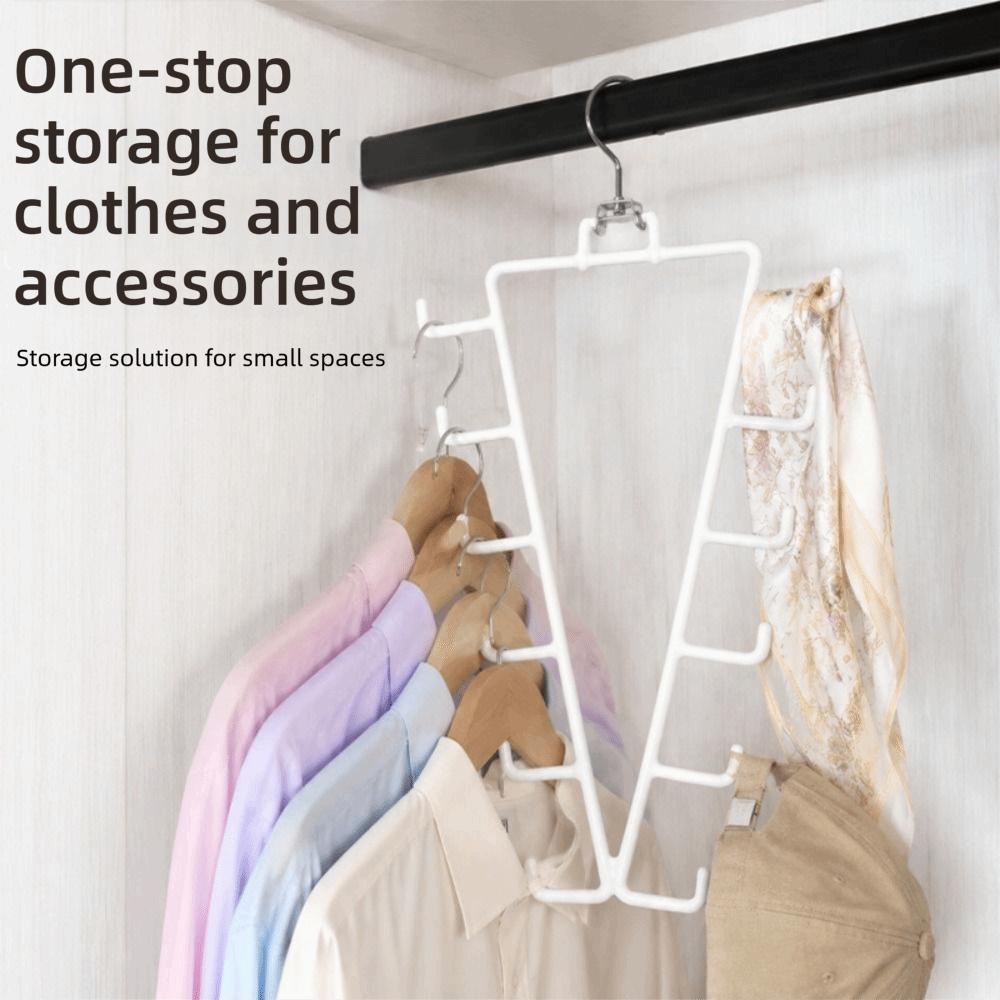 Space Saving Double Sided Hanger Metal Hat Rack Durable V Shaped Hanger for Wardrobe