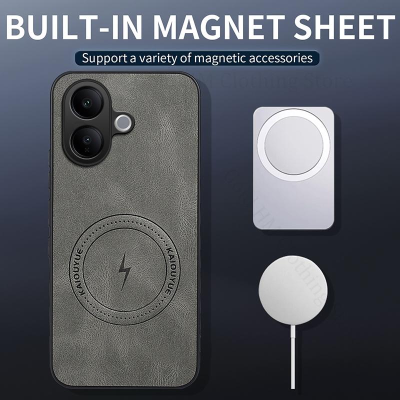Кожаный мягкий бампер, задняя крышка для телефона vivo V60 V50 Lite, магнитная защитная крышка Magsafing для VIVO Y21D Y31 5G для Magsafe