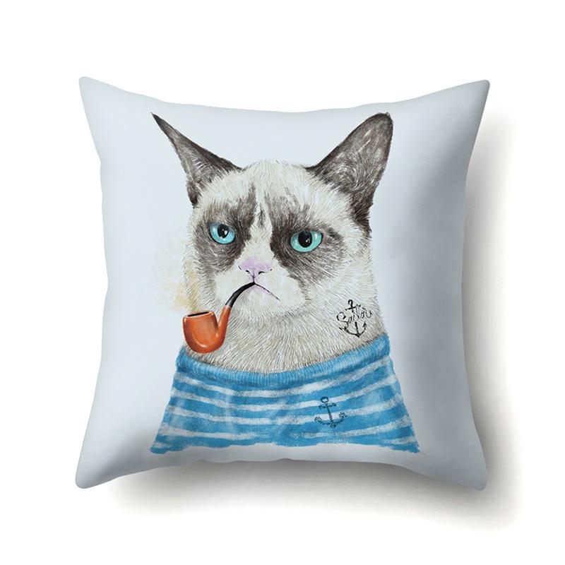 Полиэстеровая наволочка с мультяшным принтом животного, бархатная наволочка из персиковой кожи, наволочка на поясничную подушку, чехол для поясничной подушки для автомобиля