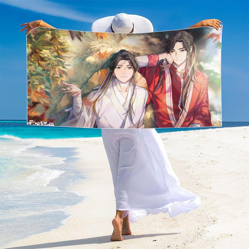 Xie Lian and Hua Cheng Print Beach Towel, Large Soft Quick Dry Towel for Beach Camping Swimming