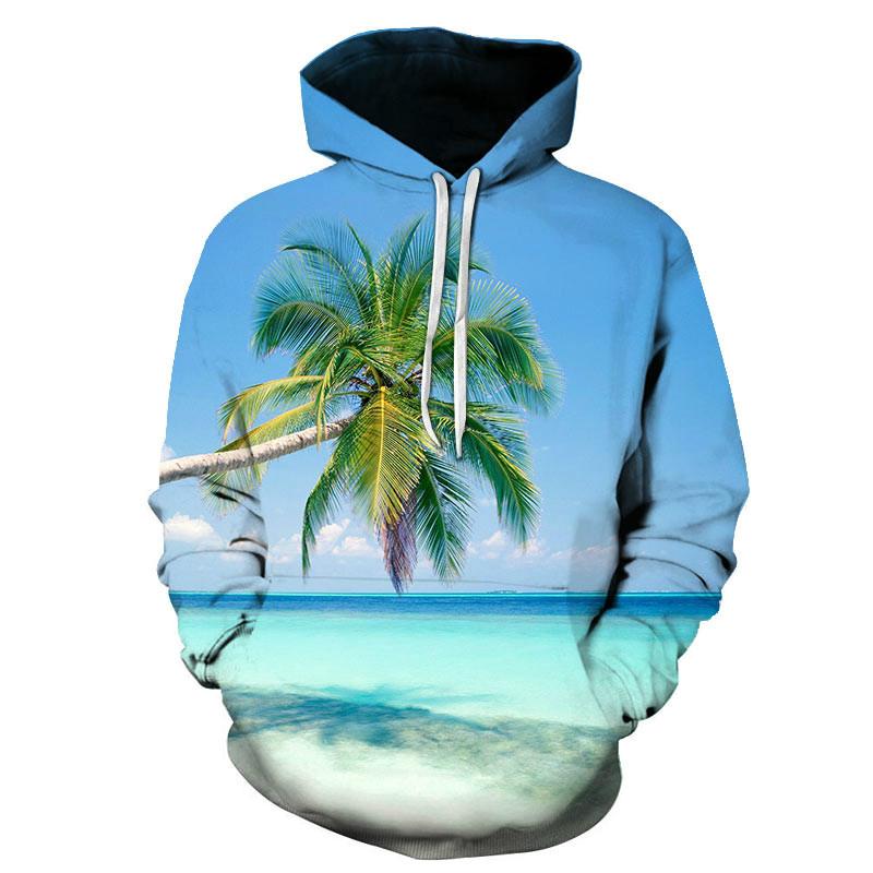 New Autumn New Men's Funny Casual Pullover 3D Printing Cool Sunny Beach Street Women's Hoodie All-match Tops