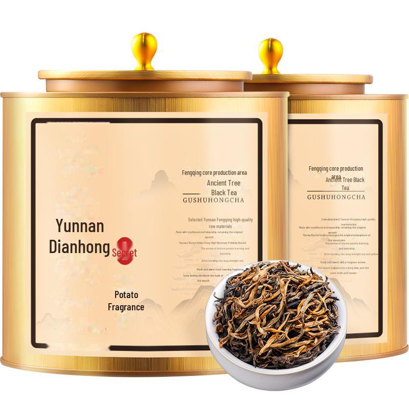 Рассыпной черный чай Fengqing Ancient Tree Yunnan Dianhong, консервированный 250 г