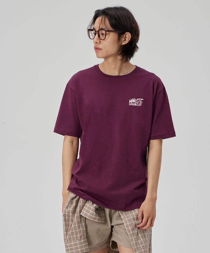 MAKEITTO [Graffiti3 Logo]Crew Neck Tee_Wine