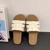 Flat Bottom Woven Hollow One-word Drag Women's Outer Wear New Summer Skirt Soft Bottom Beach Roman Cool Slippers