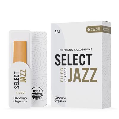 Трость для сопрано-саксофона WoodWinds, сертифицированная Министерством сельского хозяйства США (USDA Organic), SELECT JAZZ FILED ORSF10SSX3M, упаковка из 10 штук, D'Addario D'Addario [твердость 3M] []