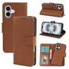 For iPhone 16 Case Detachable 2 in 1 PU Leather Wallet Phone Cover - Black