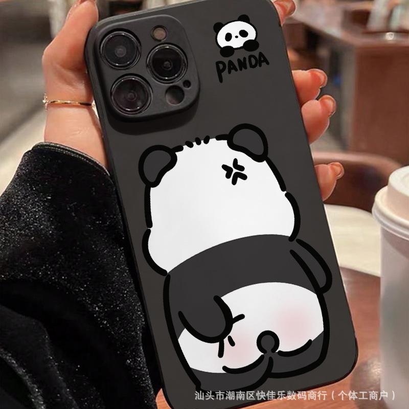 Черно-белая панда совместима с чехлами для телефонов iPhone 16 Pro Max и iPhone 11/12/13/14/15 Pro Max x/xs