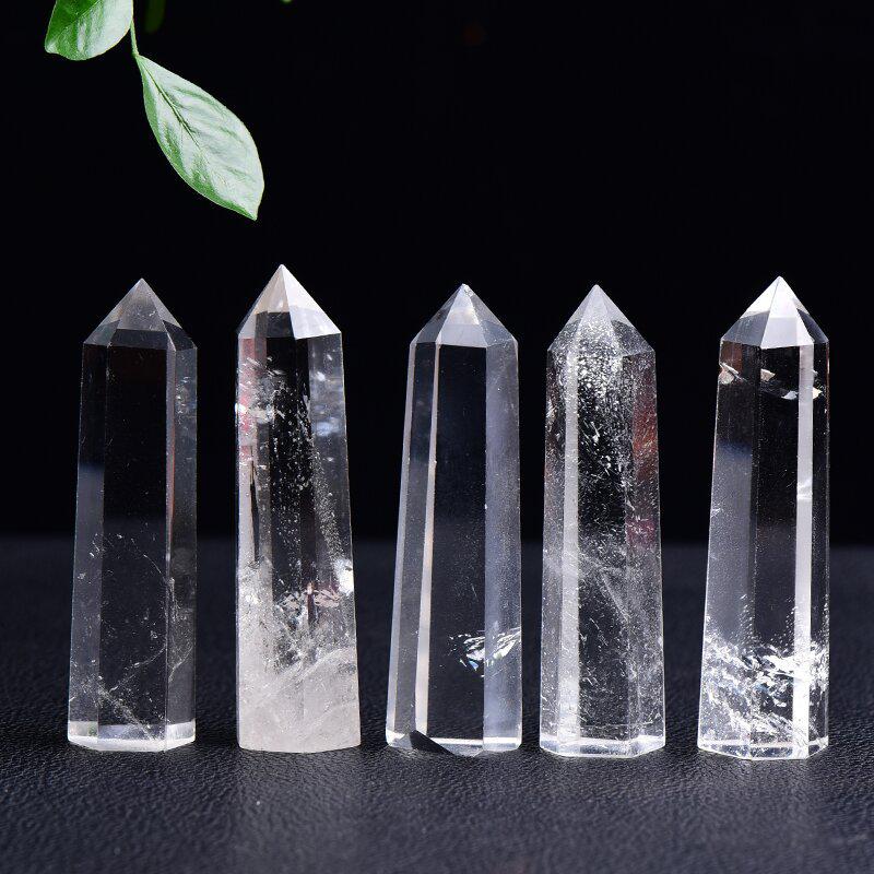 White Crystal Hexagonal Column: Single Point Six-Sided.