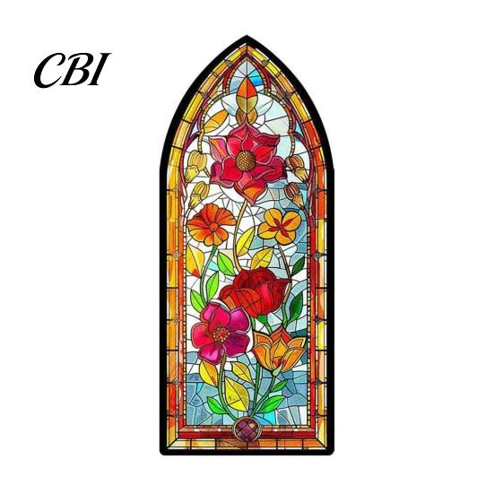 Rose Design Bookmark Stained Glass Flower Bookmark, Floral Acrylic Suncatcher Lightweight Plant Book Page Marker, Gifts for Bookish, Women Retro Style