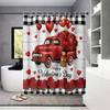 1pc Valentine's Day Red Romantic Car Printed Waterproof Privacy Shower Curtain with 12 Hooks Multi Sizes Easy Installation