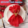2PCS Soft Cotton Cloth Napkins 42*42 cm Decorative Napkins Bamboo Knot Napkins  Formal Dining