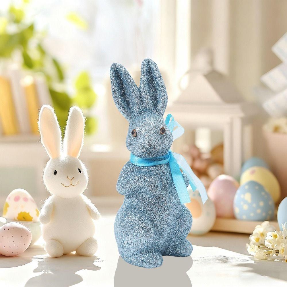 Красочная фигурка Пасхального кролика Имитация статуэток кроликов Креативные фигурки кроликов из пенопласта Праздничная вечеринка
