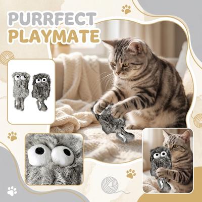 Интерактивная игрушка для кошек в форме совы, плюшевая, со сменной головой, для самостоятельной игры, тихое развлечение и обогащение питомца, прочный мягкий материал