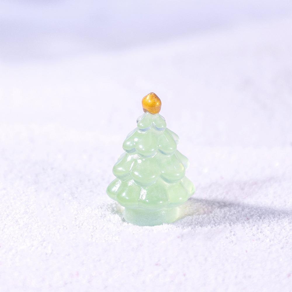 10pcs Cute Luminous Christmas Tree Figurines Merry Christmas Decoration  Car Accessories