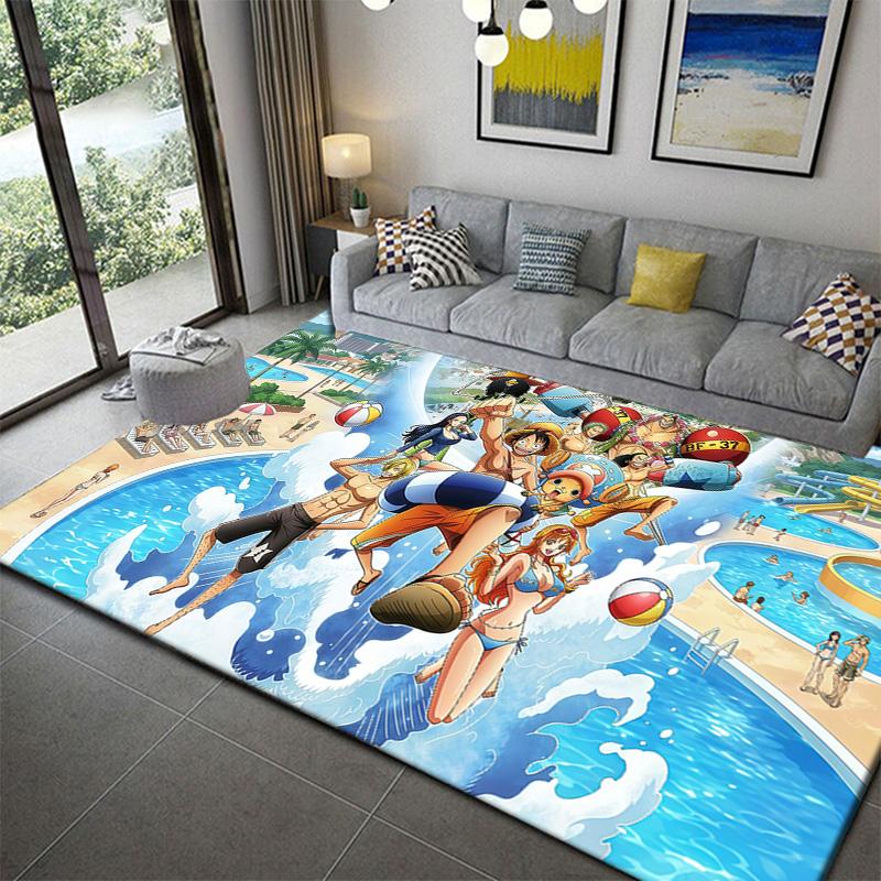 One Piece Theme Carpet Non-Slip Durable Rug for Bedroom Living Room Decor