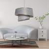 Style Asymmetric Cake Chandelier Gray Gray Fabric Silver Strip Bedroom Living Room Pendant Lamp
