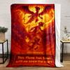 Fiery evolution sequence of Charmander to Charizard against molten flames. for all seasons blanket lunch break throw gift