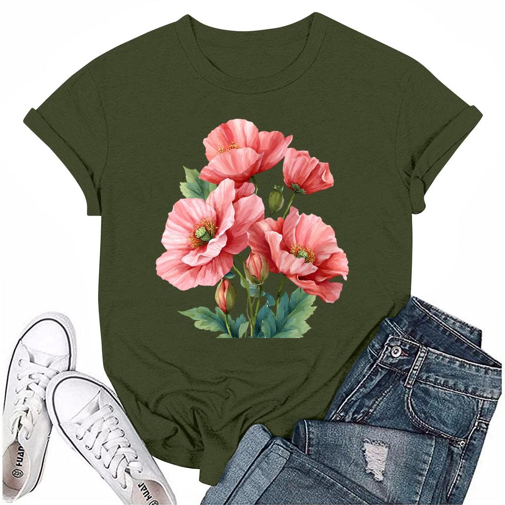 Женская мода повседневная футболка с круглым вырезом и короткими рукавами, топ, футболка, топ