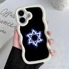 Еврейская Звезда Давида Мобильный Чехол для Телефона для iPhone 17 16 15 14 13 12 11 Air Pro Max Plus Волнистый Край ТПУ Цветной Чехол Чехол