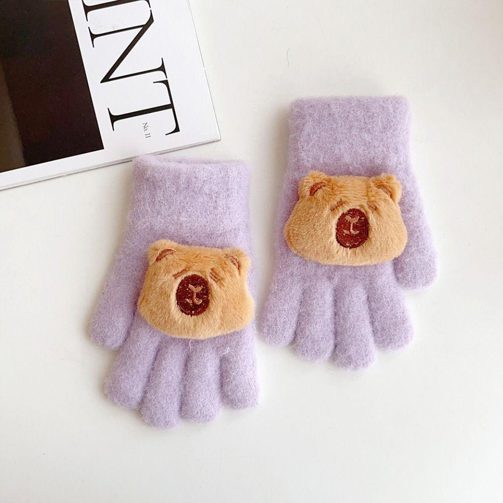 Capybara Gloves Thicken Keep Warm Gloves Portable Mittens Winter