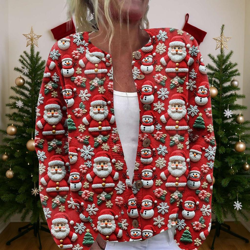 Women'S Christmas Sweater Cute Fun Christmas Sweater Fall And Winter Long Sleeve Knitted Sweater