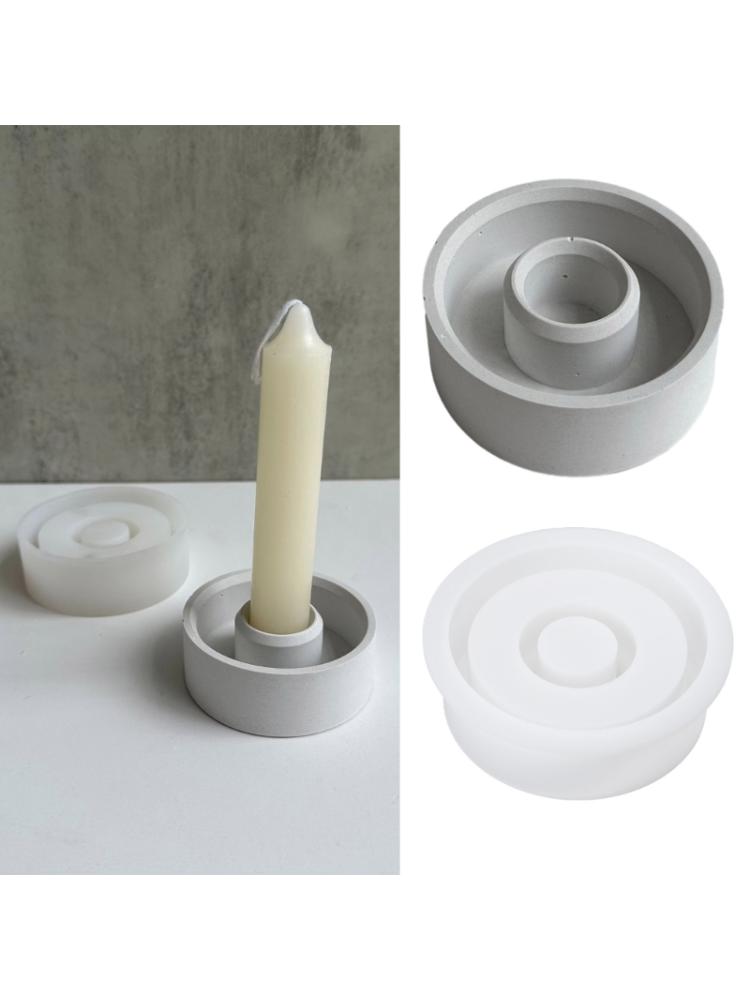 Литье из смолы, силиконовая форма для подсвечника, маленькая круглая форма, подходящая для эпоксидного подсвечника, семейного декора стола
