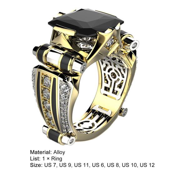Кольцо унисекс, винтажное, готическое, роскошное, блестящие стразы, гальваническое украшение, подарки для мужчин и женщин, кубический цирконий
