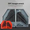 30-Piece Metric & Imperial L-Shaped Hex Socket Wrench Set - Polished Black, Chrome Vanadium Steel