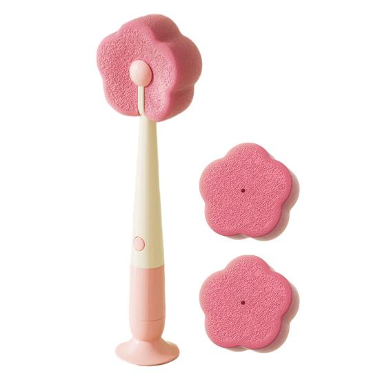 Щетка для чистки с основанием на присоске, съемная губка в форме цветка, функции «три в одном», многофункциональная щетка для чистки