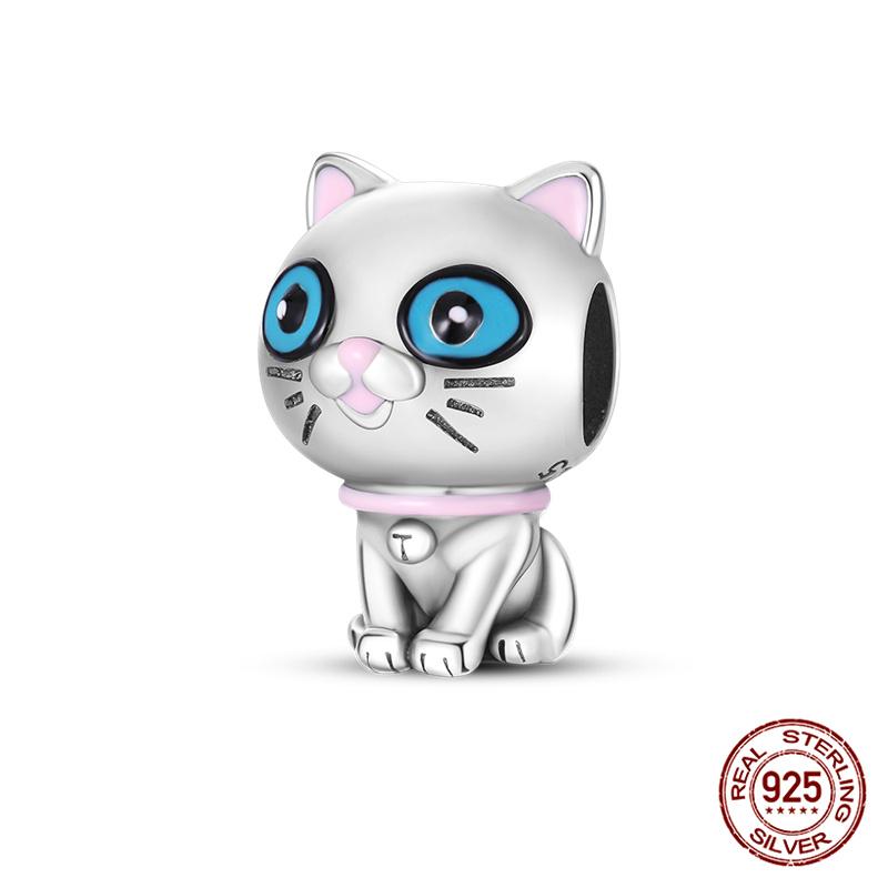 Original Owl Beads 100% 925 Silver Lucky Cat Elephant Charms Fit Original 925 Bracelet DIY Jewelry Making Women's Gift