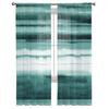 Watercolor Stripes Abstract Gradient Green Bedroom Transparent Sheer Curtains Holiday Decoration Window Voile Tulle Curtain