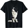 Мотив собаки бордер-колли Иллюстрация питомца Футболка для мужчин, женщин, детей