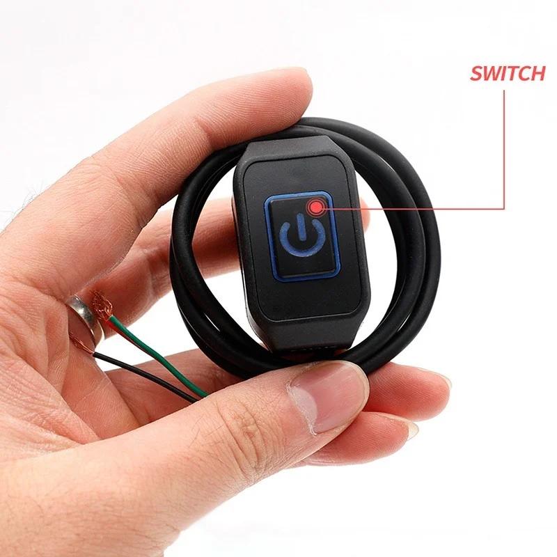 22mm Motorcycle Switch Headlight Horn Modified Control Switch with LED Light Handlebar Mount Button Electric Cars Accessories